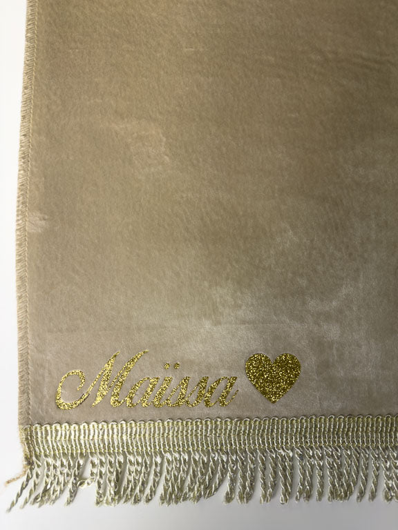 Tapis de prière velours fin beige