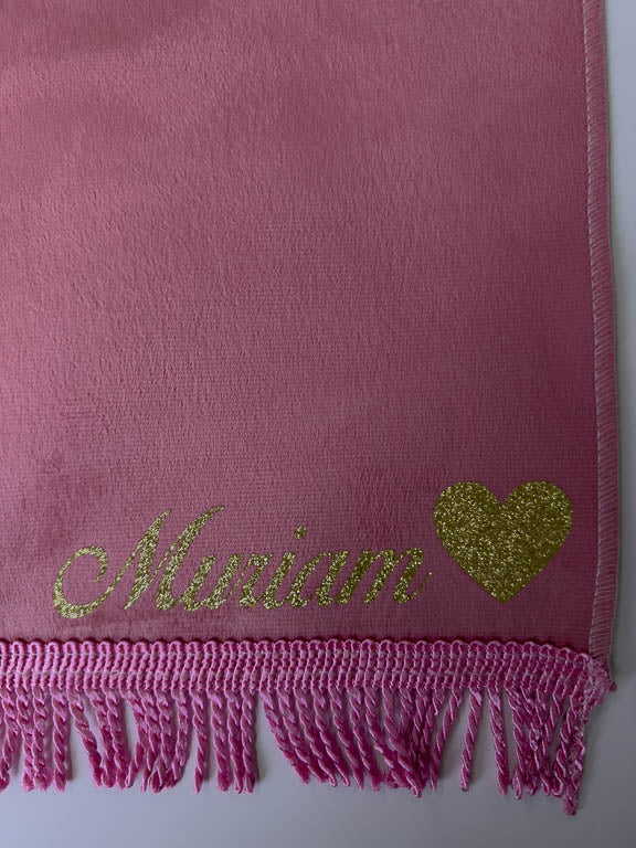 Tapis de prière velours fin rose