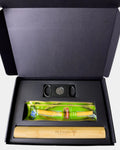 Coffret Siwak ouvert avec siwak menthe, coupe-siwak et étui bambou