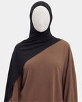 Hijab mousseline aimants intégrés noir Rawdaya, bonnet tube cousu, fini sans épingle, tissu léger et respirant