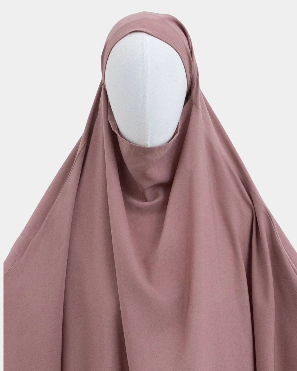 Capuche du jilbab 2 pièces beige rosé et drapé du tissu sur le buste