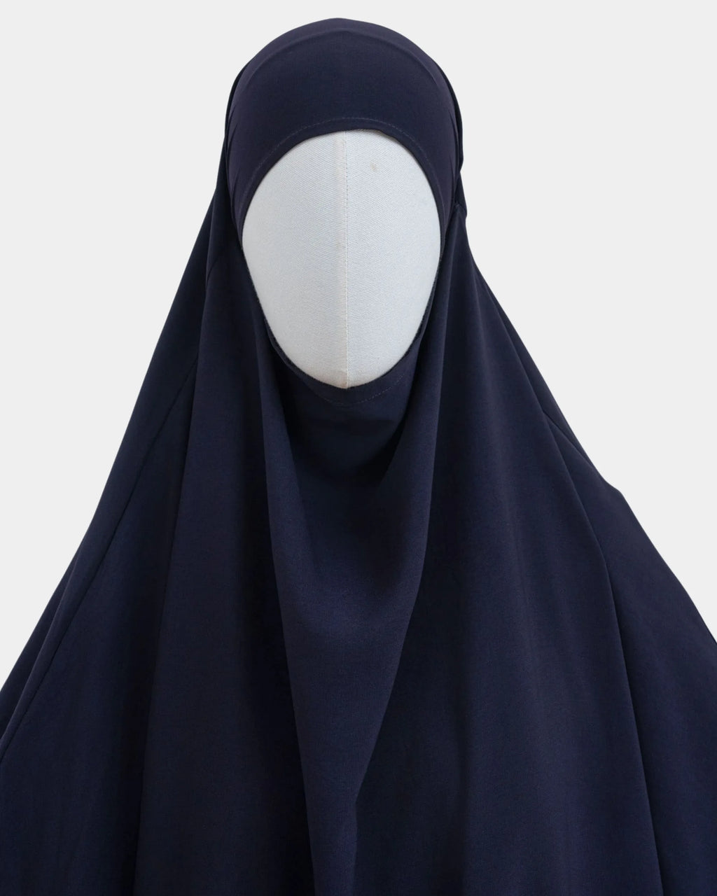 Capuche du jilbab 2 pièces bleu marine et drapé du tissu sur le buste