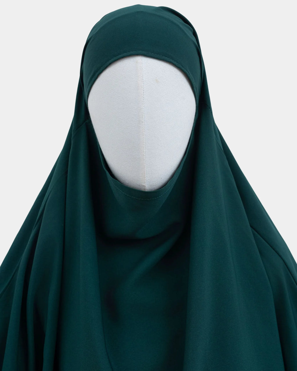 Capuche du jilbab 2 pièces vert forêt et drapé du tissu sur le buste
