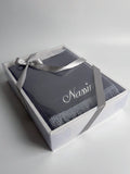 tapis de prière velours gris avec coffret cadeau