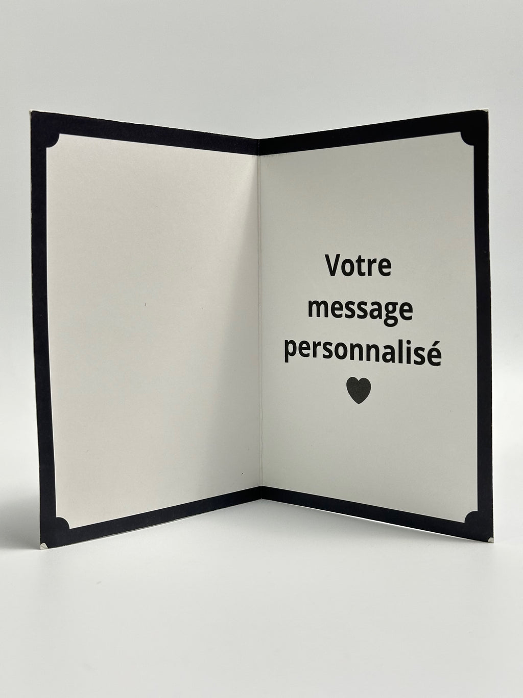 Aperçu du message personnalisé imprimé à l'intérieur de la carte